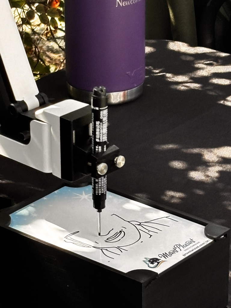 Robo Sketch Artist creating live digital sketches at events in Charleston, Myrtle Beach, Columbia, Hilton Head, Conway, North Carolina, Georgia, Florida, Texas, California, Washington, and Oregon. Sketchbot Services